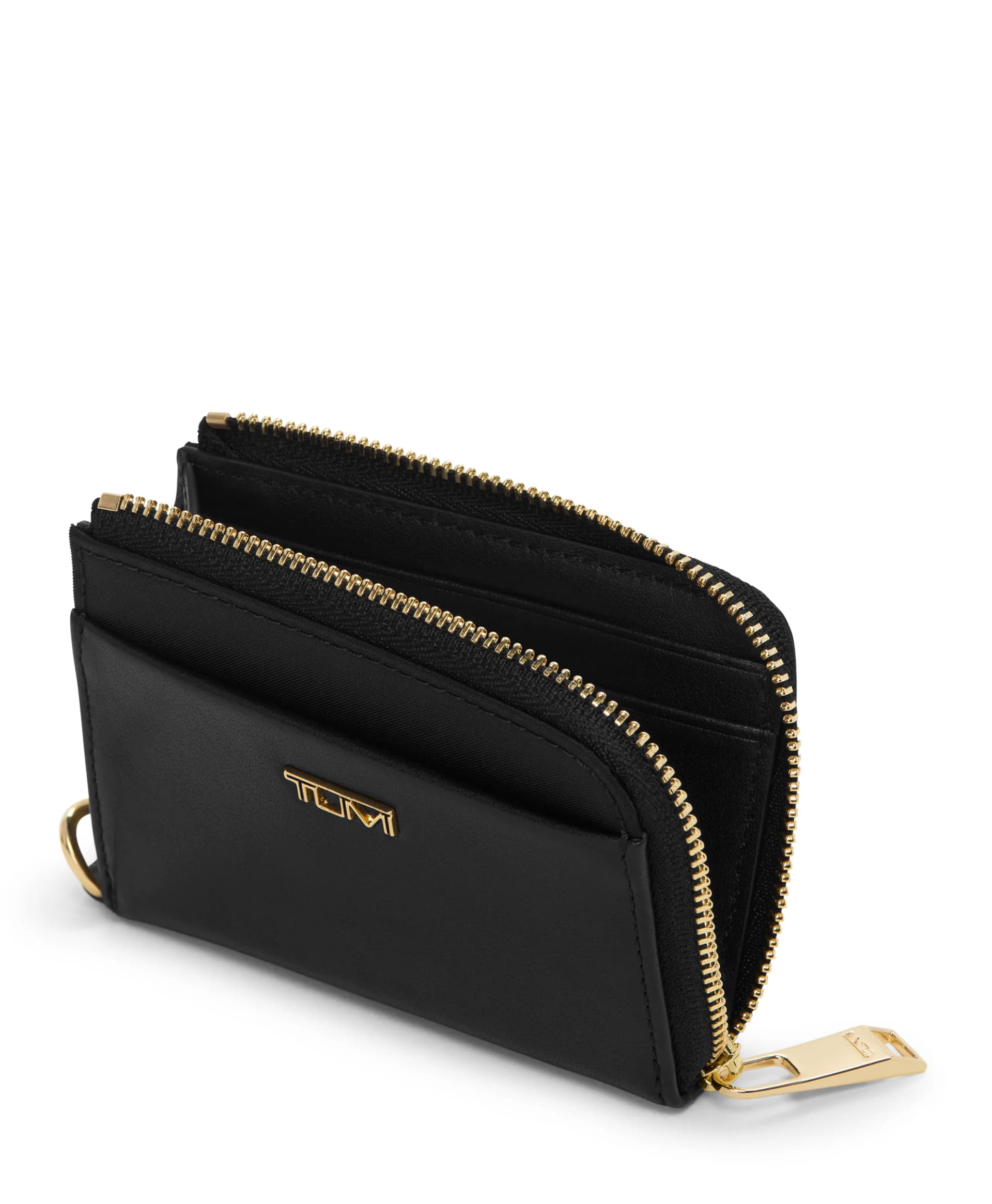 Voyageur SLG – Porte-Cartes Zippé Noir et Or